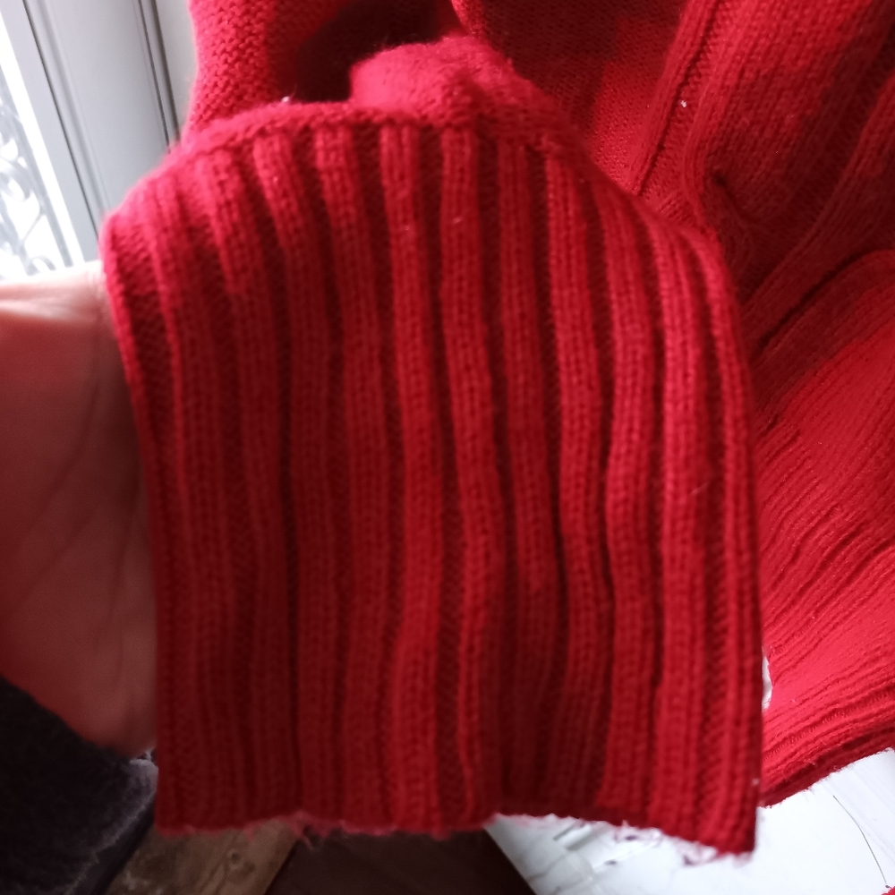 Vintage Basic Editions Red Knitted Turtle Neck Sw… - image 3